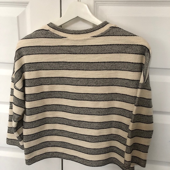 LOFT | gray and cream knit top - Picture 5 of 5